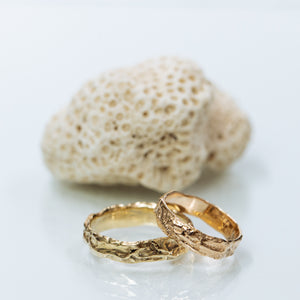 Boulder & sand wedding rings