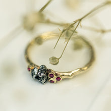Load image into Gallery viewer, Meteorite &amp; rubies branch ring
