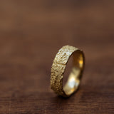 Moon surface gold ring