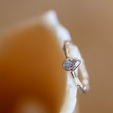 Gentle Pear solitaire ring