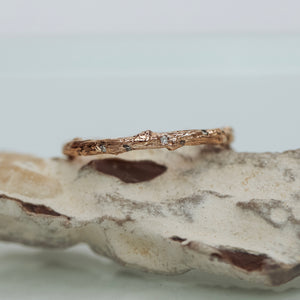 Red gold scattered branch ring