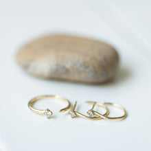 Load image into Gallery viewer, Open gold hoops with diamond

