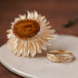 Raw striped branch textured ring