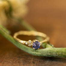 Load image into Gallery viewer, Purple sapphire &amp;  small diamonds branch ring
