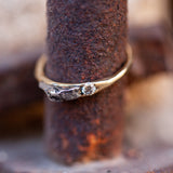 Baguette Meteorite gold ring