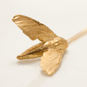Large gold plated Moth necklace