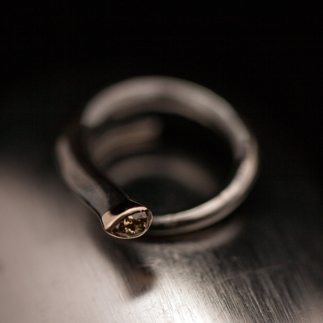Open snake silver ring