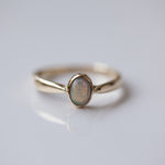 White australian opal ring