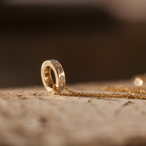 Diamonds set Mini-ring necklace