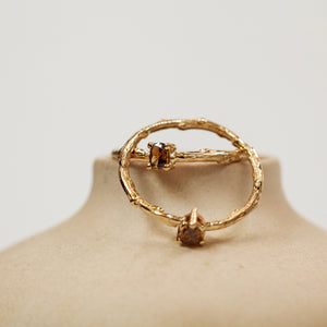 Brown diamond branch ring