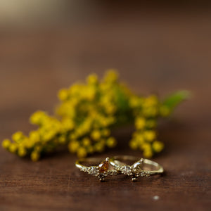 Small Brown drop cluster ring