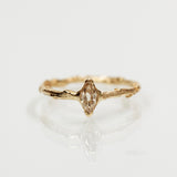 Marquise diamond gold branch ring
