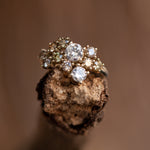 Colorful champagne cluster ring