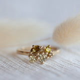 Yellow cluster engagement ring