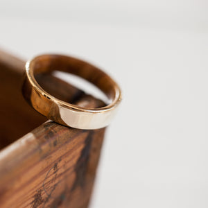 Olive wood gold ring