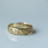 טבעת גולמית עם 3 יהלומים