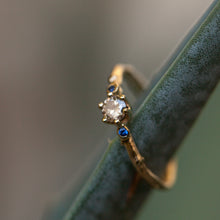 טען תמונה לצפייה בגלריה, Champagne diamond &amp; blue sapphires ring

