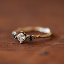Load image into Gallery viewer, princess cut diamond branch ring
