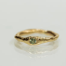 Load image into Gallery viewer, Raw gold ring with green sapphire
