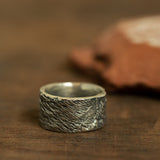 Wide ropes silver ring