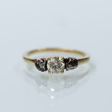 Load image into Gallery viewer, Meteorites &amp; a diamond tri-stone ring
