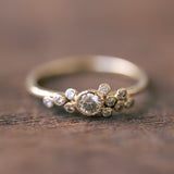 Bubble cluster ring with champagne diamonds