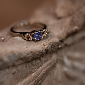 Purple Tri-stone ring