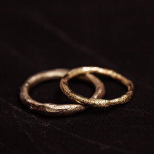 Raw second skin wedding rings 