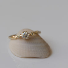 Load image into Gallery viewer, Three- stone branch ring with white diamonds
