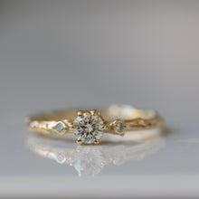 Load image into Gallery viewer, Three- stone branch ring with white diamonds

