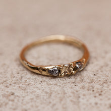 Load image into Gallery viewer, Concave solitaire ring with meteroites

