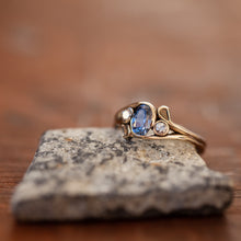 Load image into Gallery viewer, Unique tri-stone engagement ring

