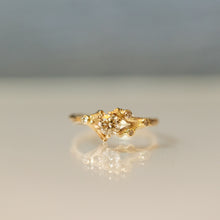 Load image into Gallery viewer, Asymmetrical spreading branch ring set with champagne diamonds
