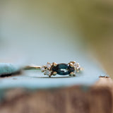 Sapphire parti Marquise cluster ring