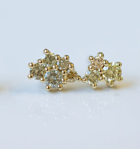 Champagne cluster stud earrings