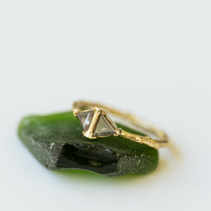 Triangles branch ring with grey diamonds