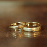 Twisted & Smooth raw wedding rings
