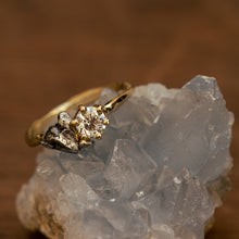 Load image into Gallery viewer, Raw engagement ring with meteorite and diamond
