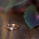 Smooth Brown diamond and red gold ring