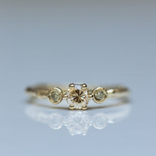Load image into Gallery viewer, Champagne tri stone branch ring
