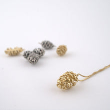 Load image into Gallery viewer, Gold plated natural pinecone necklace
