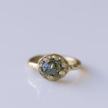 Load image into Gallery viewer, Raw space ring with raw diamonds
