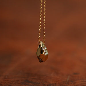 Faceted Crystal & diamonds pendant