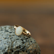 Load image into Gallery viewer, Oval white opal solitaire ring
