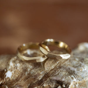 faceted wedding rings