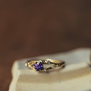 Purple Sapphire branches ring