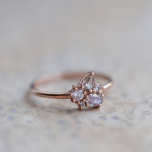Load image into Gallery viewer, Pink diamonds cluster ring
