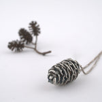 Silver pinecone necklace