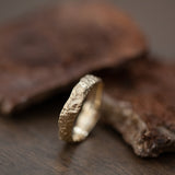 Rough sand raw gold ring