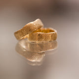 Raw finger-print gold rings